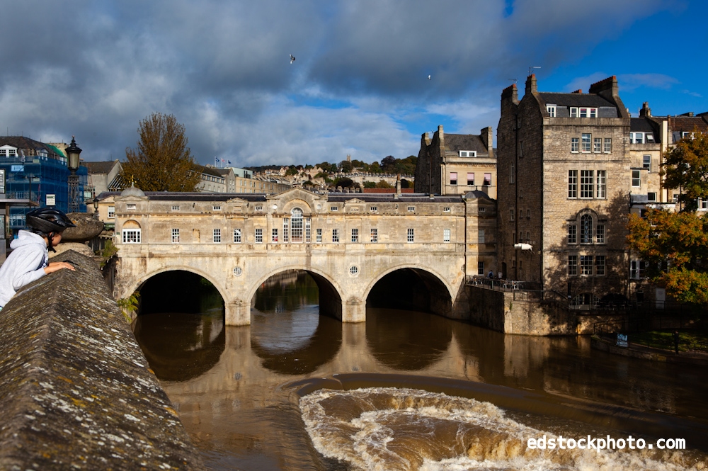 Pulteney Bridge from SW (Bath, England)